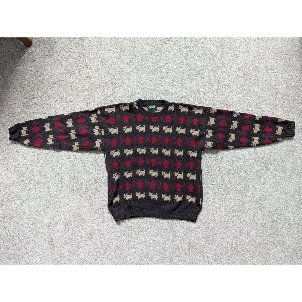 Vintage Marshall Field's Store for Men Made in Scotland Wool Scottie Dog Sweater